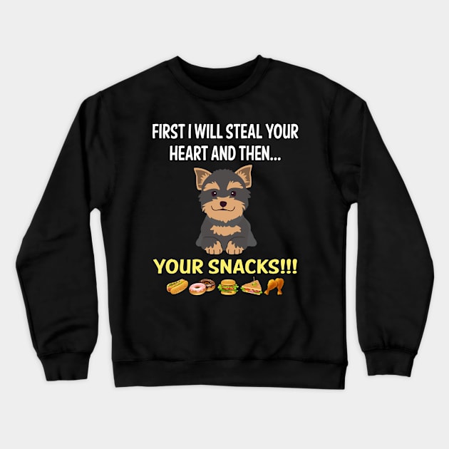 Steal Heart Yorkshire Terrier 64 Crewneck Sweatshirt by blakelan128